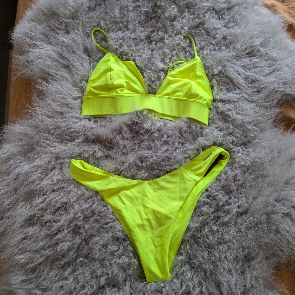 Neon Yellow Blackbough Swim Bikini